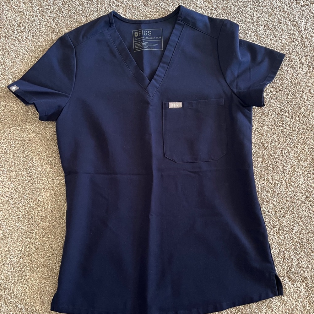 FIGS Navy Blue Scrub Top